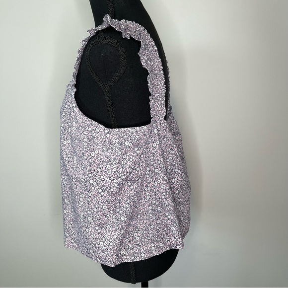 J Crew Smocked ruffle-shoulder tank top Size Medium - Picture 10 of 12